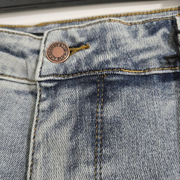 Judy Blue Mid Rise Tummy Control Raw Hem Crop Wide Leg Jean - Size 22W - Picture 7 of 14